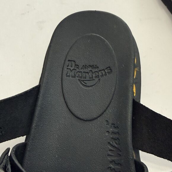 New DR. MARTENS "Tate" Black Leather 4-Strap Sandals Mens 10 Womens 11.5 w/o Box - Picture 9 of 12